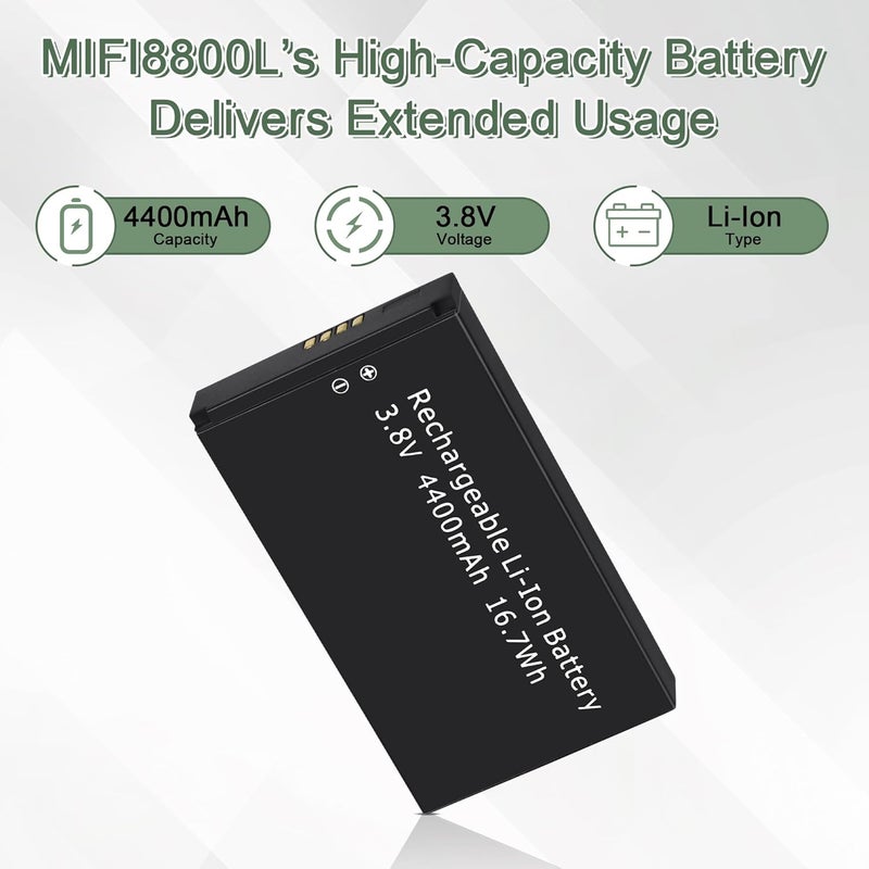 WRUMI استبدال بطارية MiFi 8800L لـ Inseego: 3.8V 4400mAh 16.7Wh بطارية Verizon MiFi 7730L لجهاز Novatel Jetpack MiFi 8800L 7730L نقطة اتصال محمولة 40123117 - Image 3